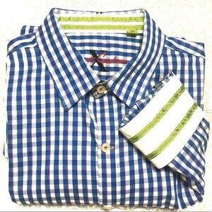 Robert Graham Tailored Fit Blue Checkered Shirt XL